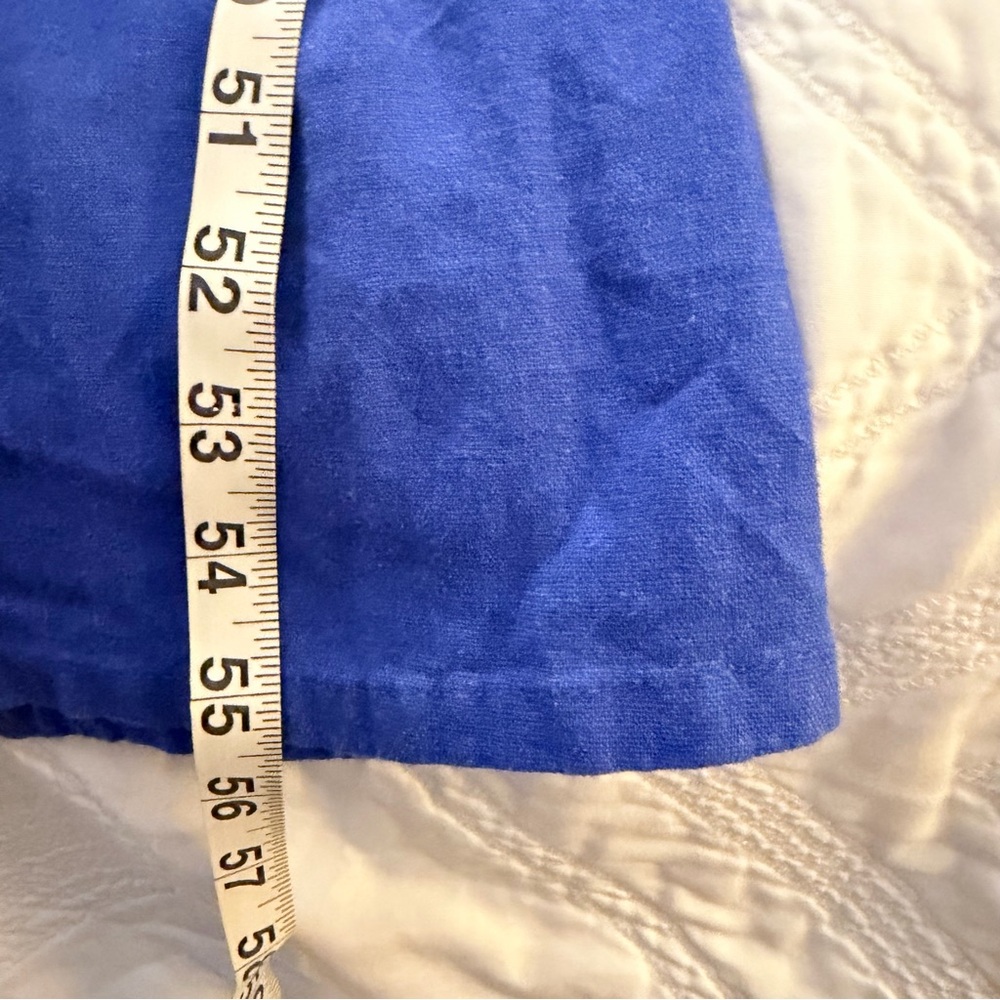Haute Hippie blue linen wide leg jumpsuit sz L - Picture 7 of 11